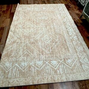 Modern Pink and Cream Area Rug